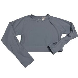 AYBL Core Long Sleeve Crop Exercise Top Dark Grey Sz L
